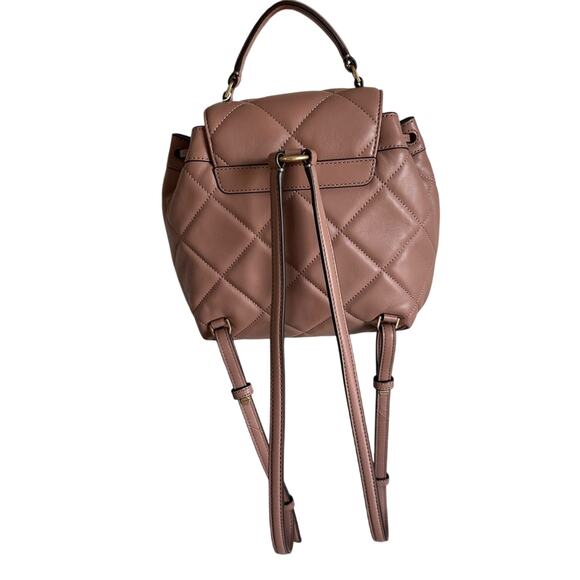 NWT Tory Burch Willa Soft Quilt Backpack Roasted Almond Gold - Picture 2 of 12